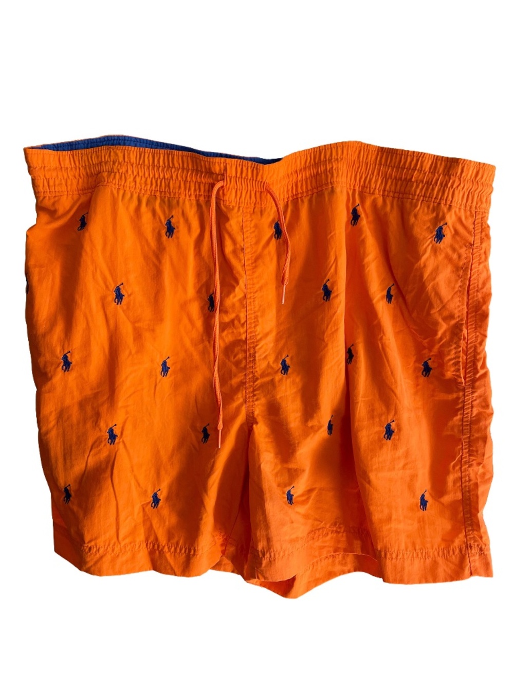 Polo Ralph Lauren Logo Pattern Swimming Shorts Trunks L Draw String